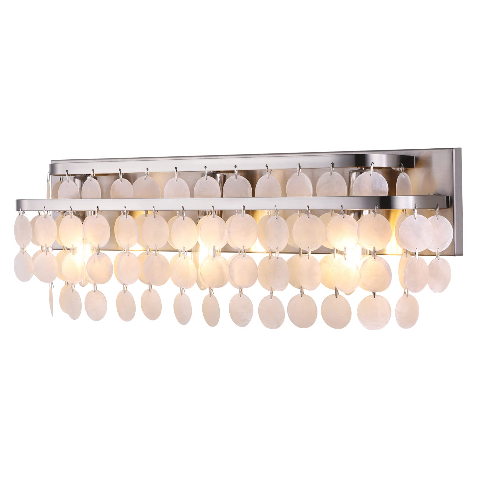 TOCHIC Bathroom Vanity Light with Natural Capiz Shell Shade